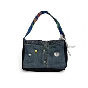 Y2K Denim Mini Shoulder bag patch details